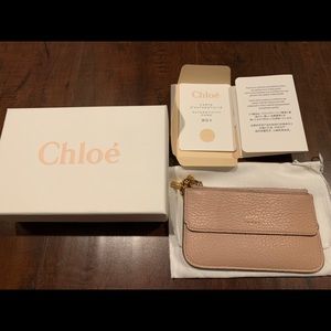 CHLOE Grained Calfskin Drew Card Holder
